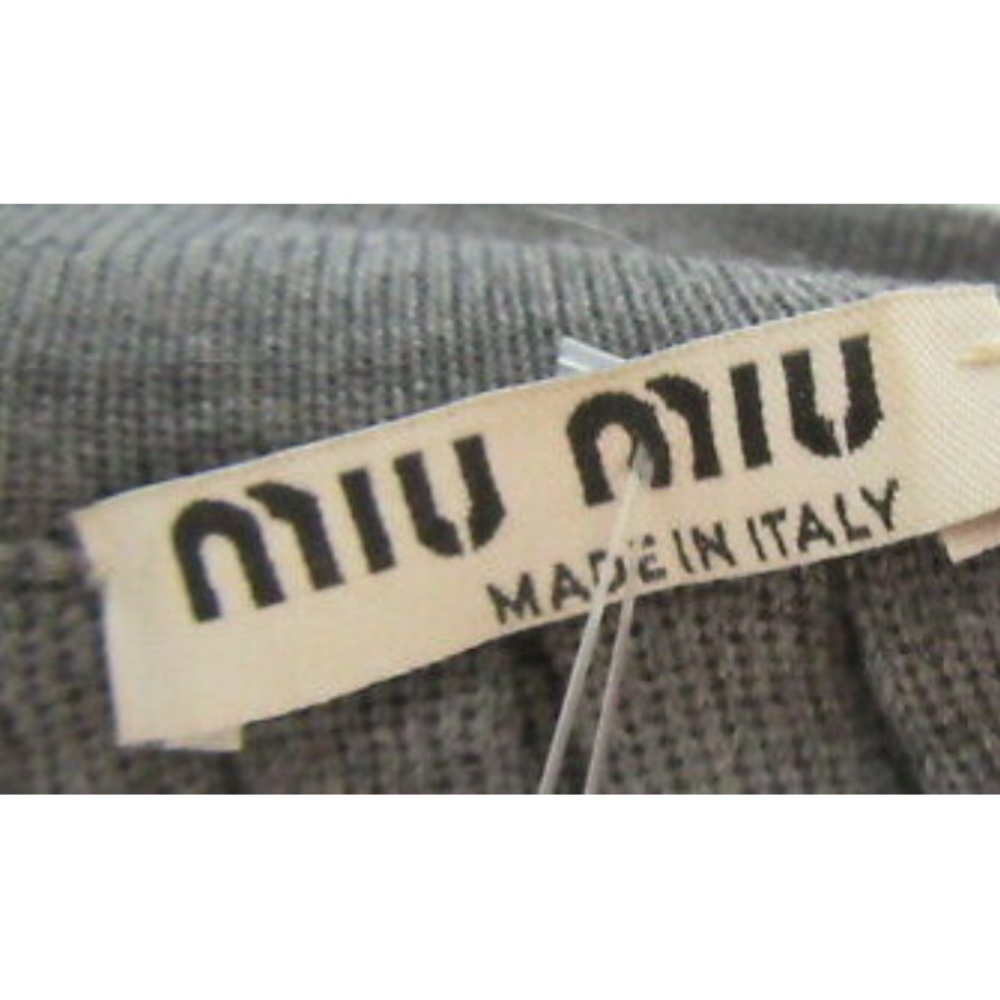 Miu Miu Grey Pleated Front Elastic Waist Sweater - image 4